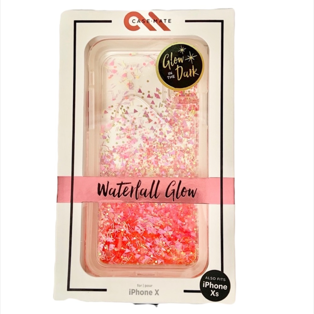 NEW Case-mate Women's iPhone X/XS Glitter Waterfall Phone Case